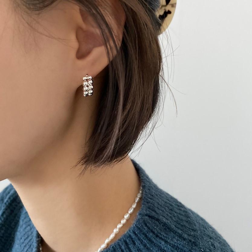 Minimalist Drip-Shaped 925 Sterling Silver Stud Earrings with Pearl Inlay, Sweet Fresh Style