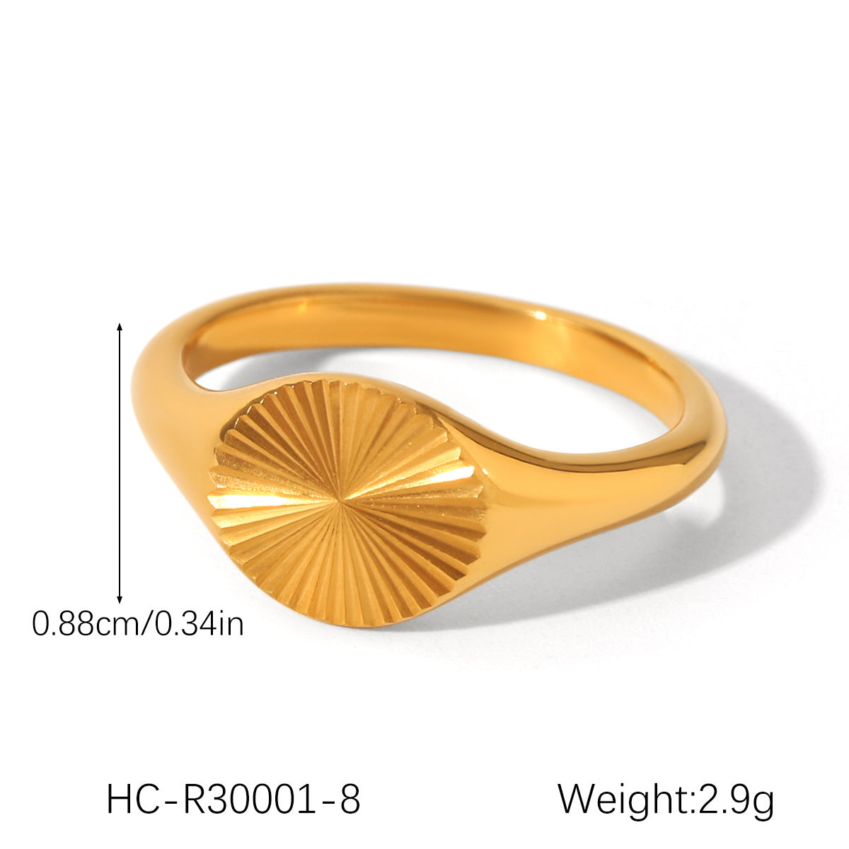 Minimalist Geometric Stainless Steel Ring for Women with 18K Gold Plating Titanium Steel Finish