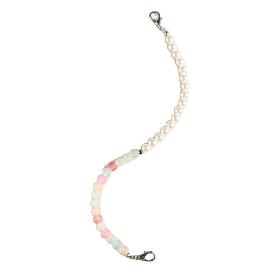 Minimalist Plated Brass Rainbow Beaded DIY Charm Bar Keychain