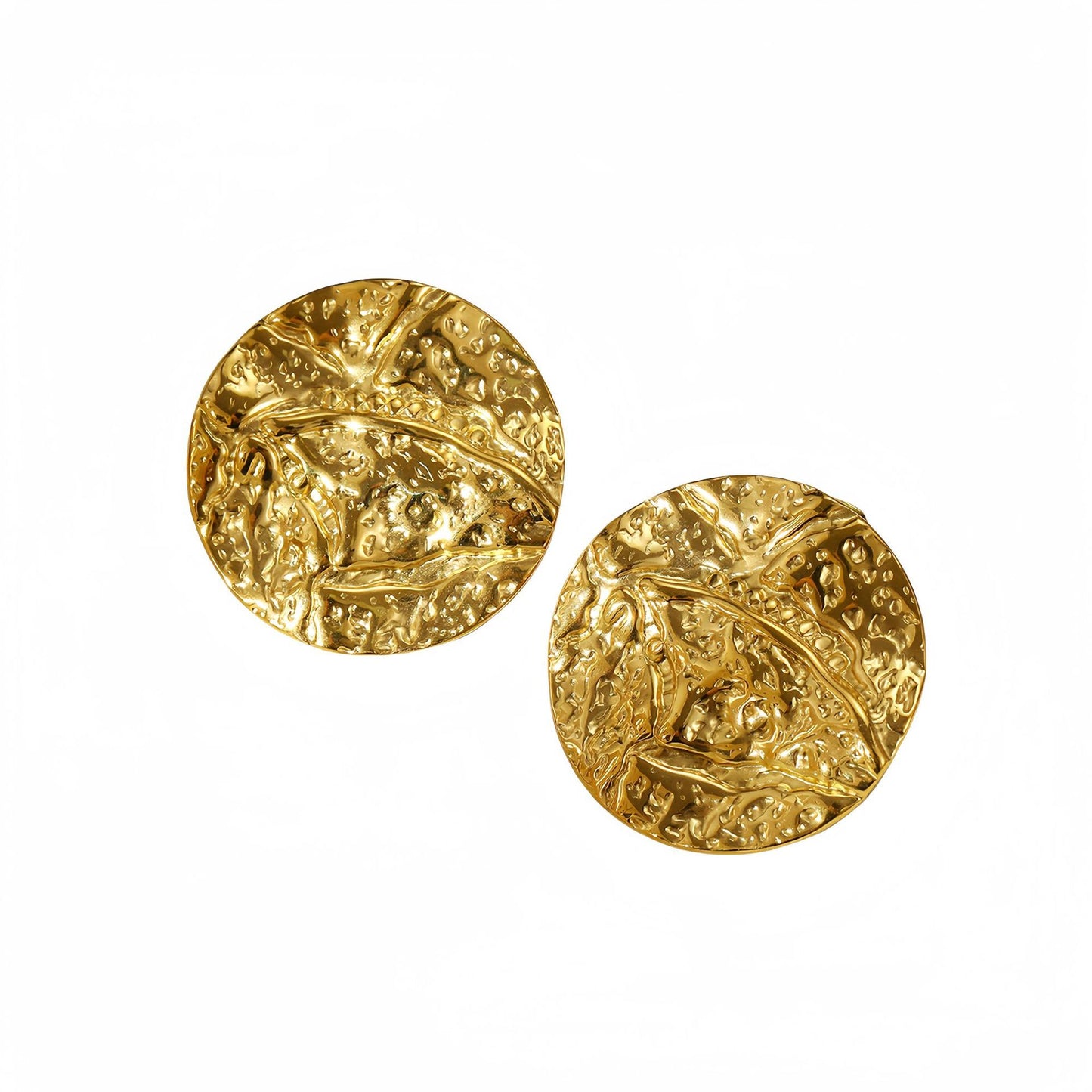Vintage Geometric Stainless Steel Earrings for Women with Plated Finish Elegant French-Inspired Luxury Ear Studs