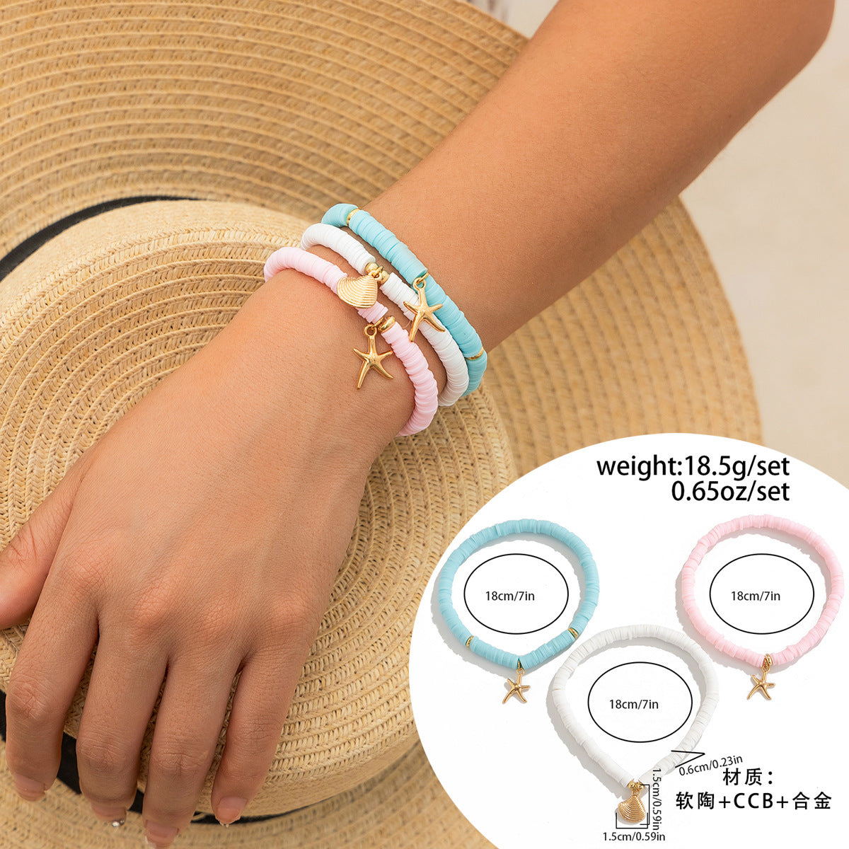 Sweet Star Geometric Zinc Alloy Plated Necklace with Turquoise and Beads for Women