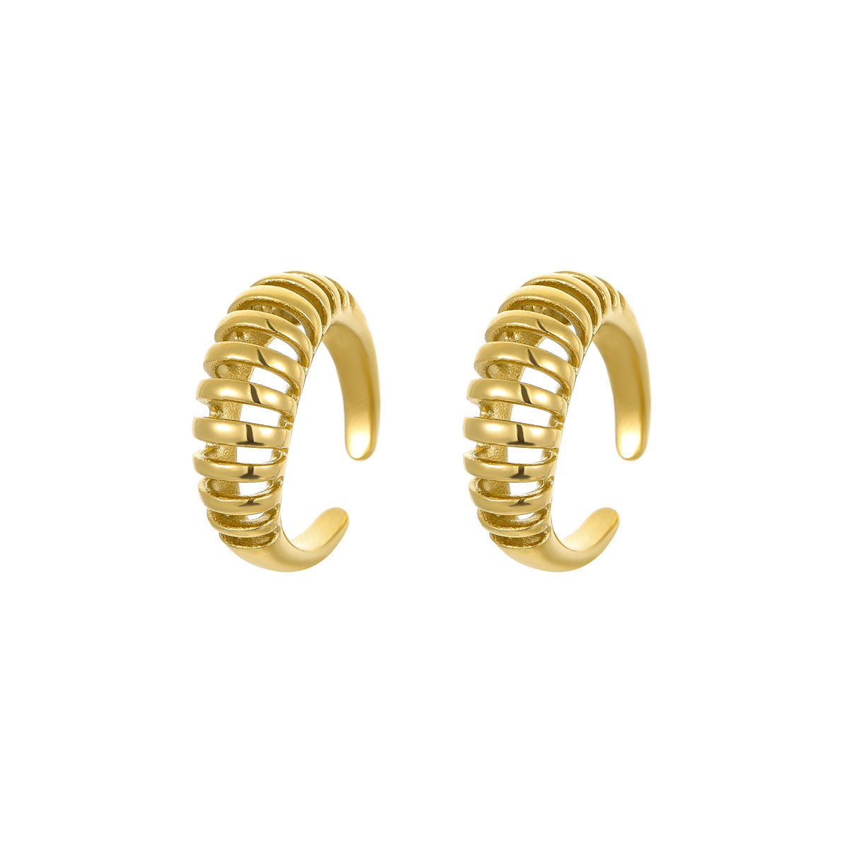 Conjunto de collar con colgante hueco de acero inoxidable chapado en oro de 18 quilates OL de moda para mujer