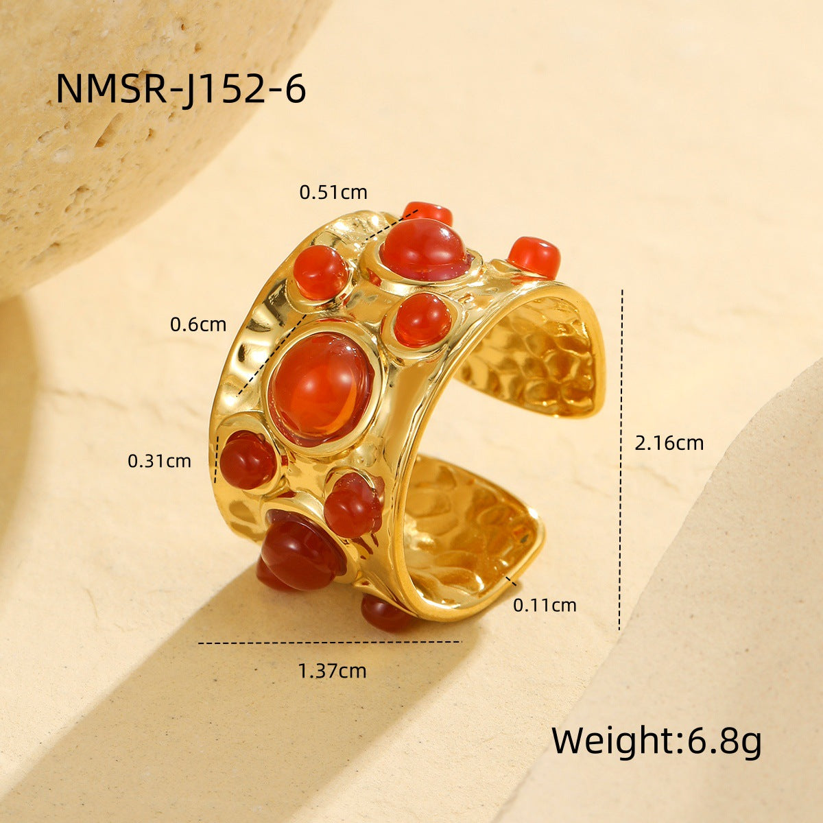 Anillo de acero inoxidable geométrico estilo palacio francés vintage con acabado chapado para mujer