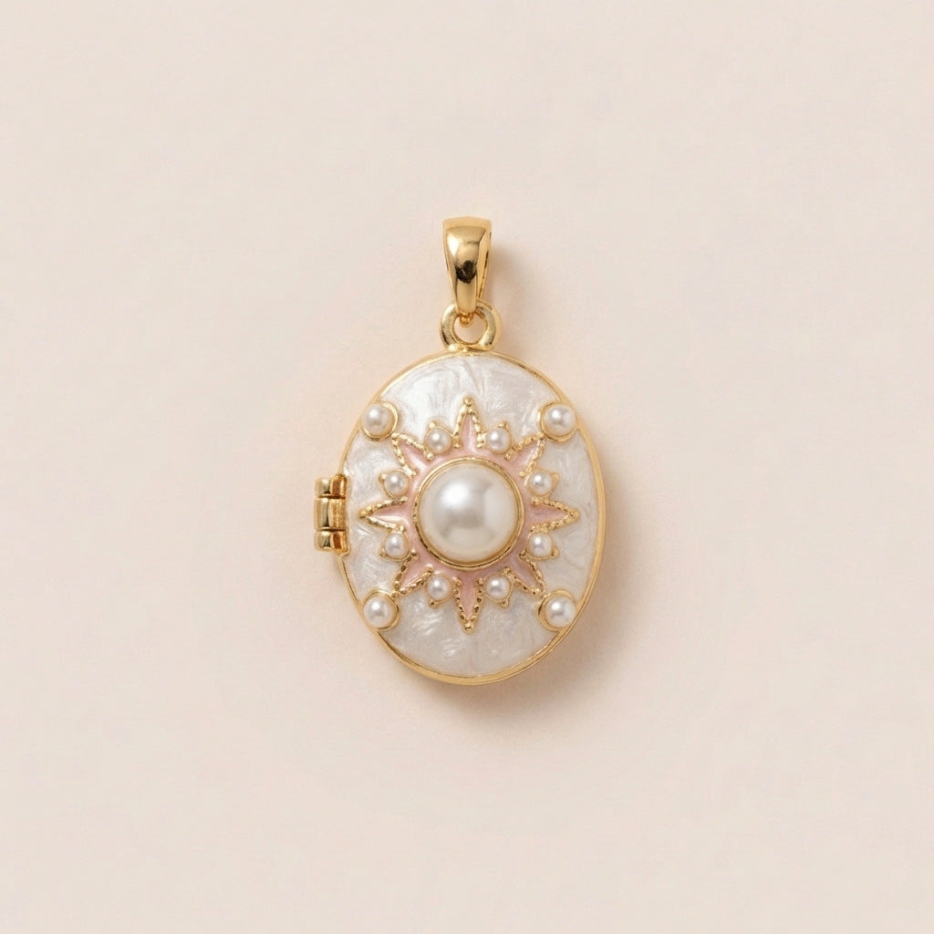 Vintage 18K Gold Plated Brass Heart Pendant Drip Oil DIY Charm Bar