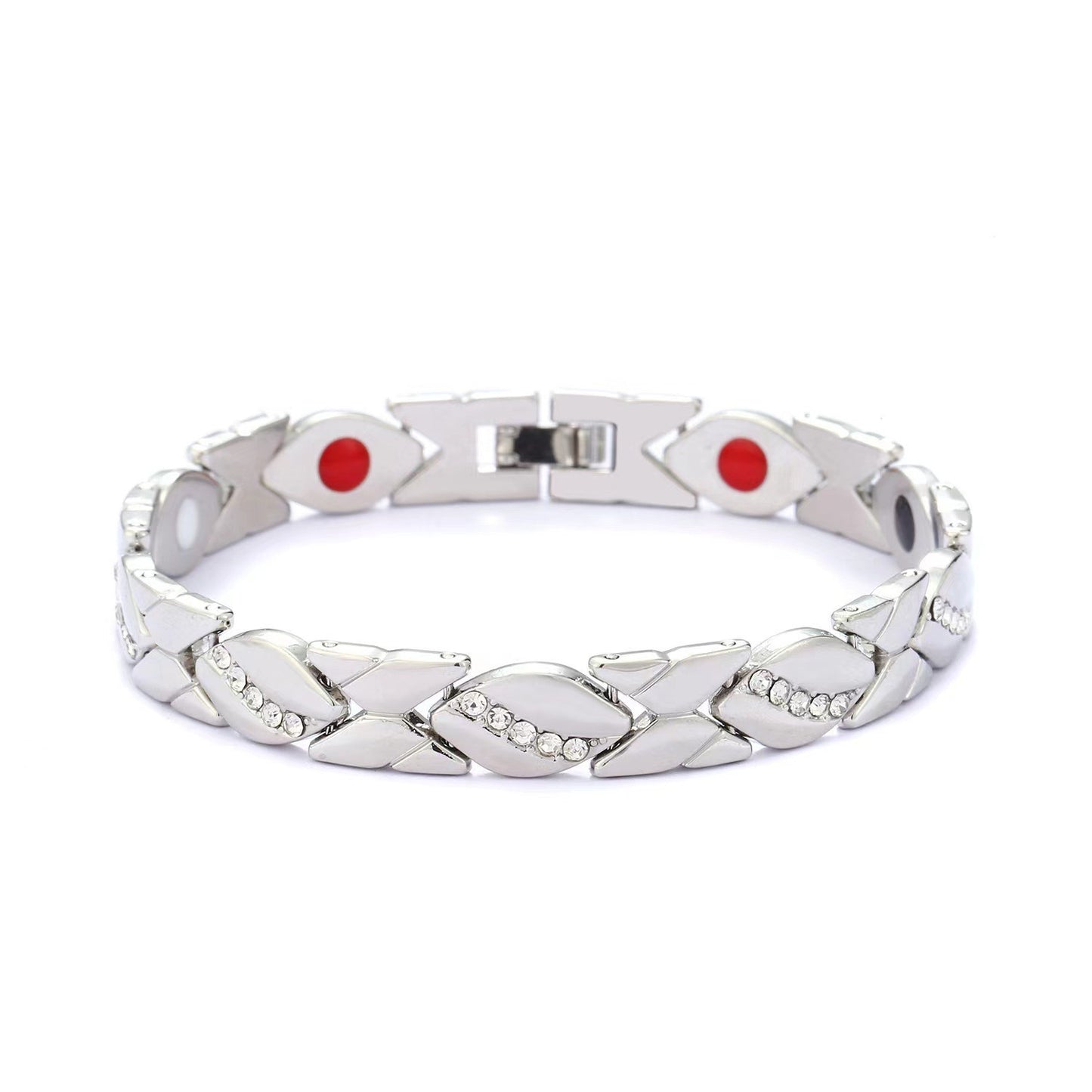 Bracciale regolabile da donna in lega placcata con strass a goccia, stile lusso minimalista
