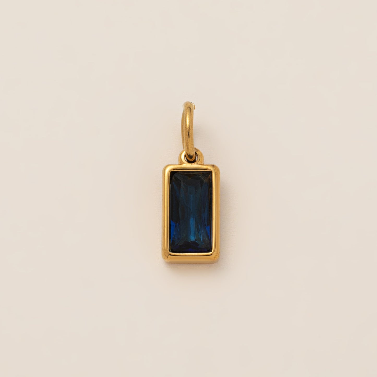 Minimalist 18K Gold Plated Round Square Geometric Gemstone Pendant Necklace for Unisex