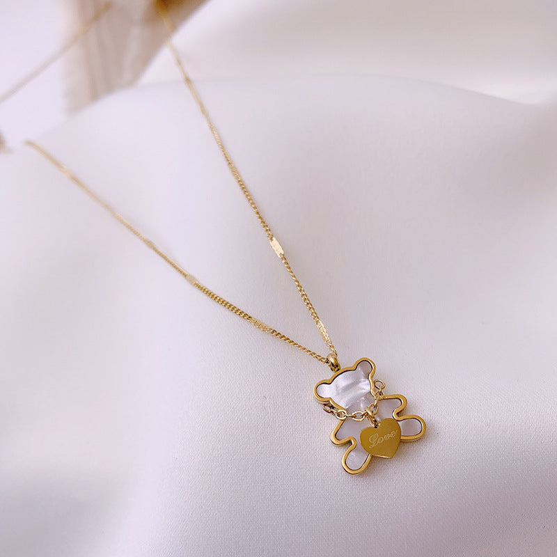 Collana Originale da Donna con Catena a Serpente in Acciaio al Titanio Geometrico e Intarsi in Strass