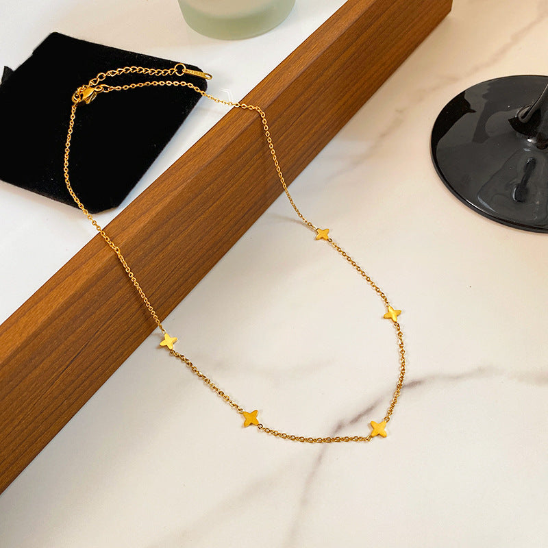 Minimalist Sweet Star Titanium Steel Plated Necklace Unisex