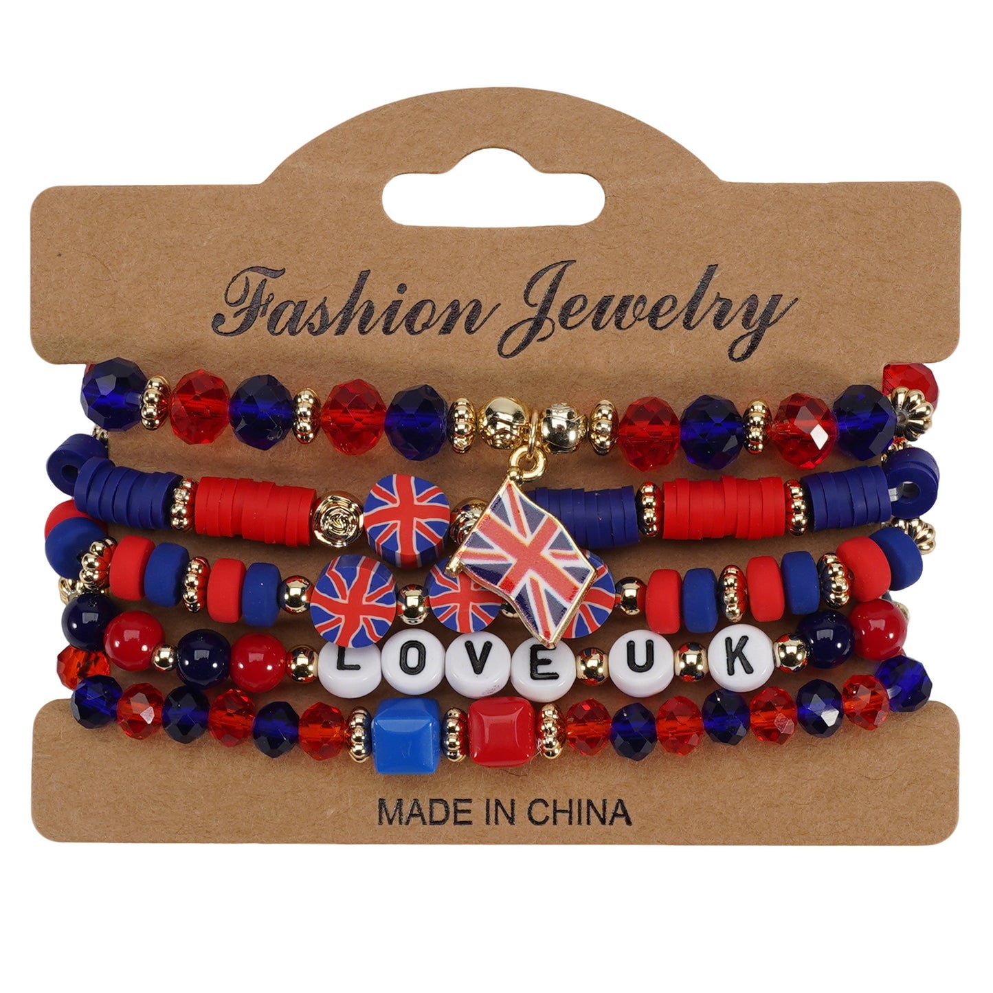 Bohemian Vintage Flag Pattern Glass Beaded Bracelet Unisex