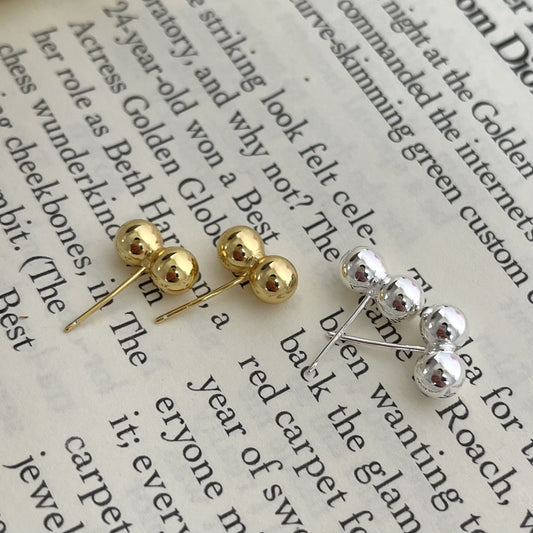 Orecchini a perno tondi a pois in argento Sterling 925 da donna