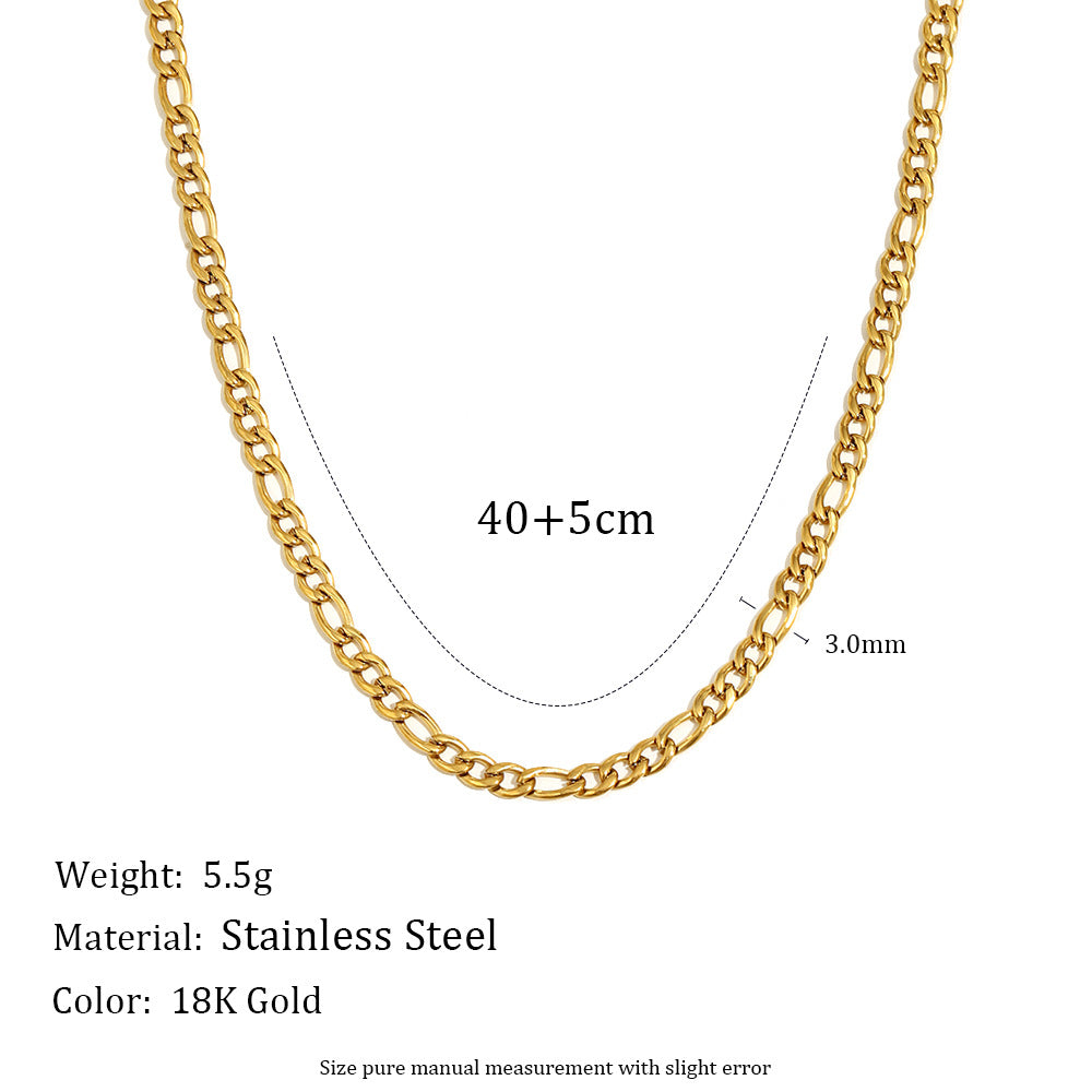 Collar Figaro de oro de 18 quilates chapado en acero inoxidable geométrico minimalista para mujer