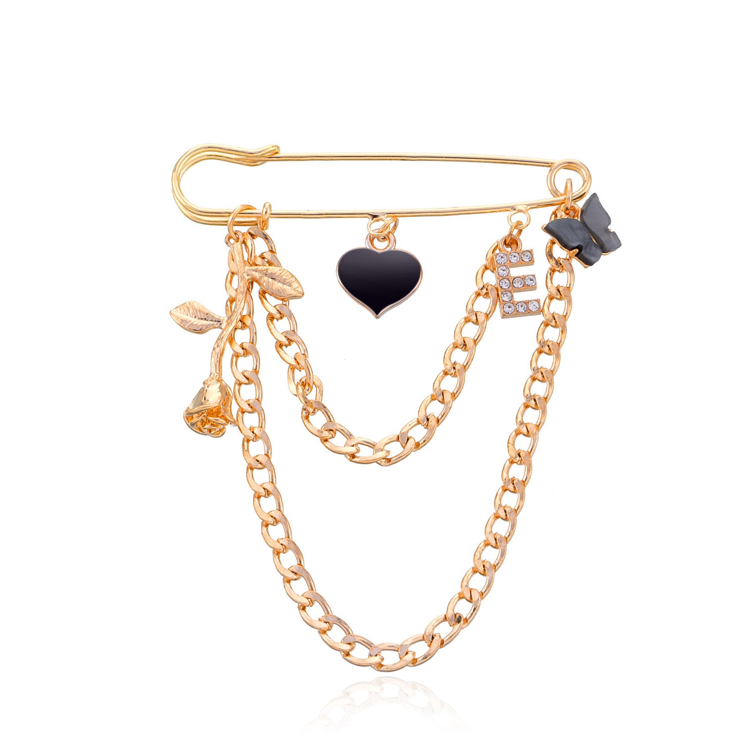 Luxury Butterfly Letter Floral Heart Rhinestone Alloy Plated Women's Brooch