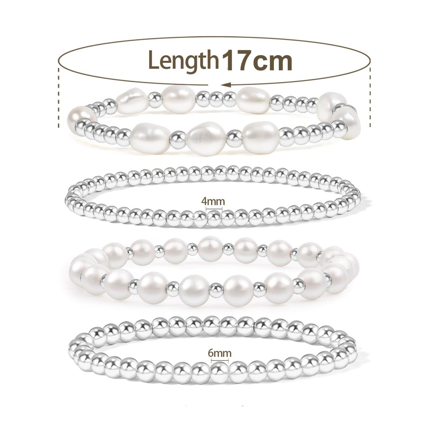 Elegant Gold Plated Hematite Elastic Bracelet with Baroque Imitation Pearls Geometric Multi-Layer Design for Women