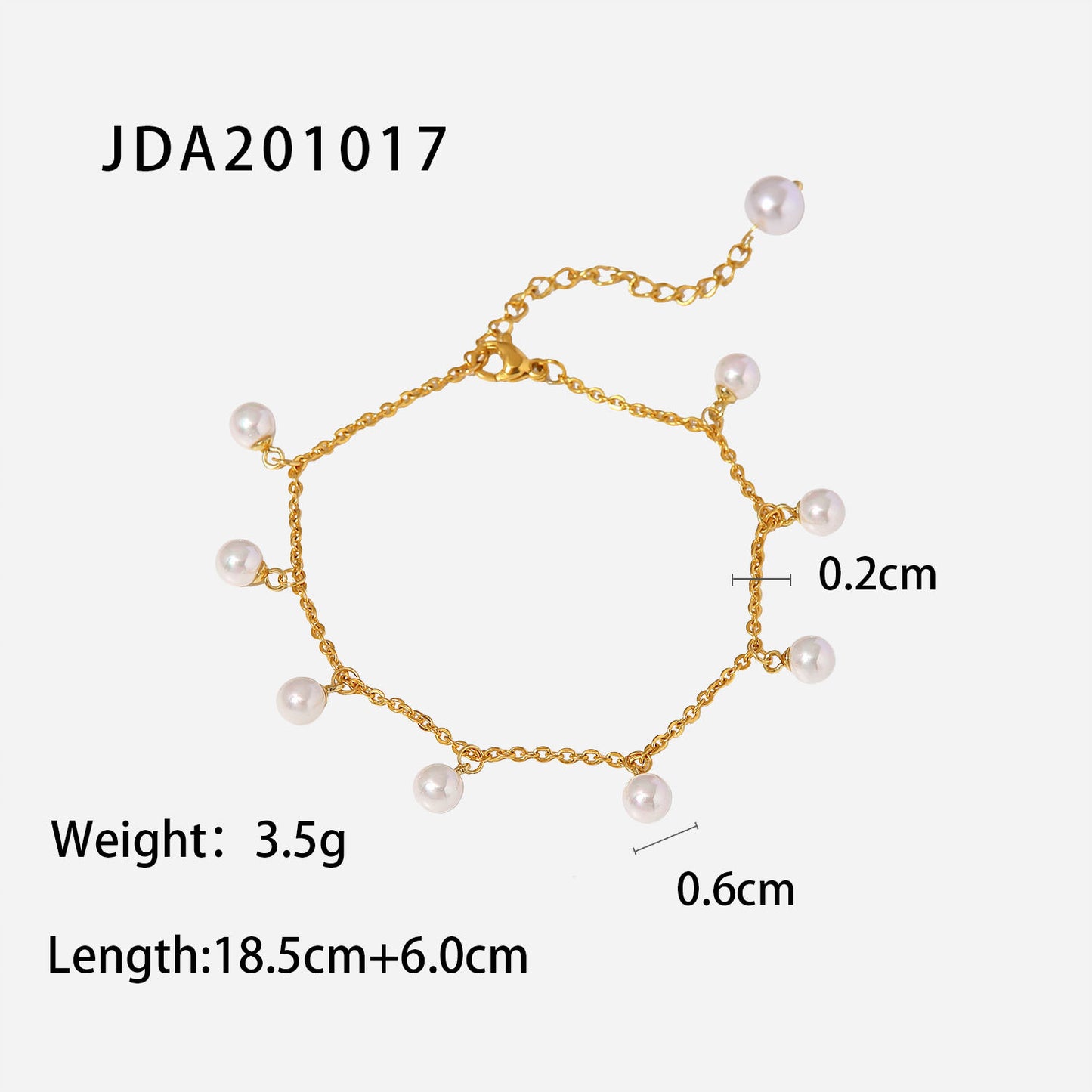 Minimalist Geometric 18K Gold Plated Stainless Steel Anklet with Shell Pearl Tassel Pendant for Women
