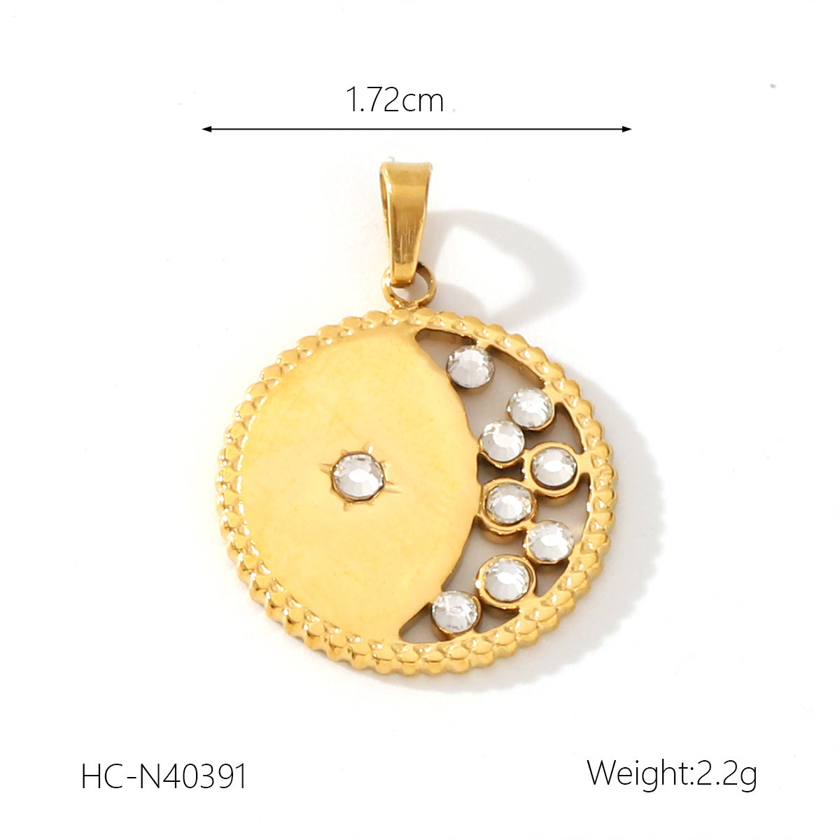 Moon Star Stainless Steel Plated Charm Bar