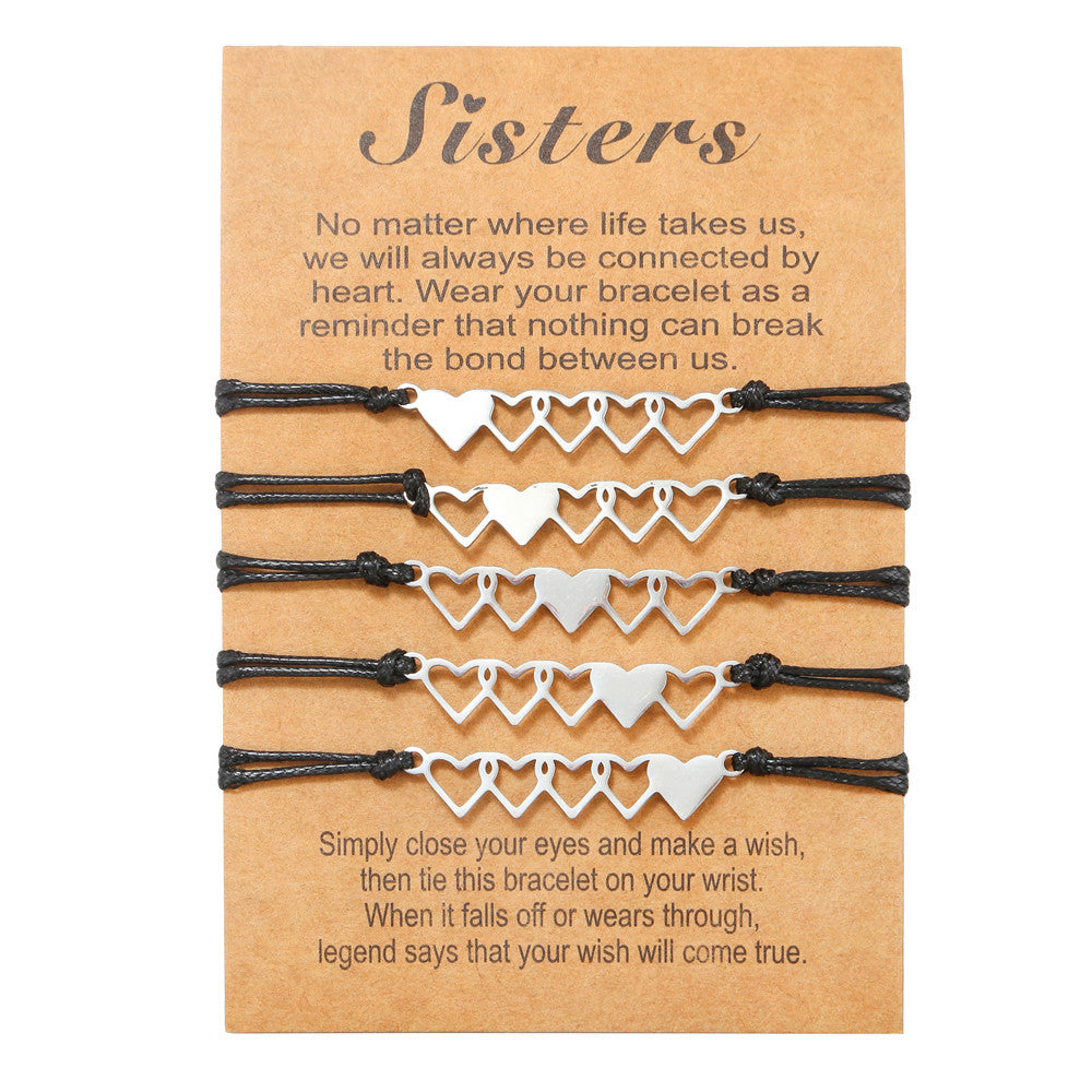 Geometric Stainless Steel Woven Friendship Bracelet Set for Unisex