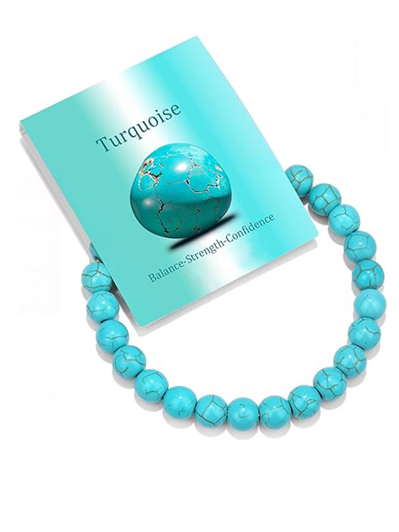 8mm Natural Crystal Beaded Stretch Bracelet Geometric Round Unisex Handmade Jewelry Set