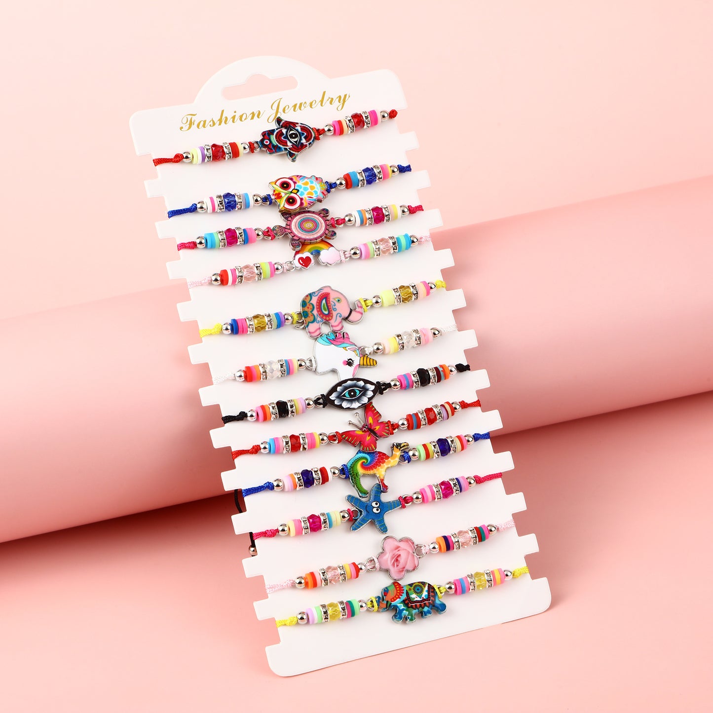Pulsera de Dijes de Unicornio de Caricatura para Niñas Hecha de Aleación con Acabado de Esmalte, Joyería Infantil Estilo Princesa para Edades de 3 a 10+