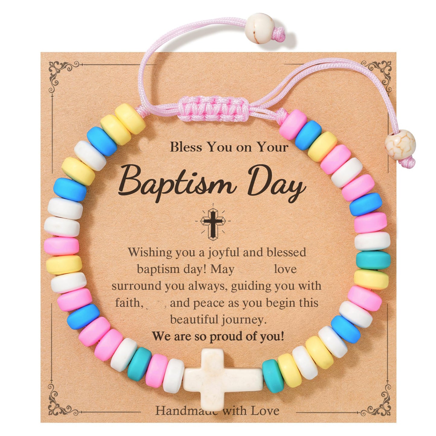 Bohemian Sweet Cross Turquoise Beaded Bracelet for Kids