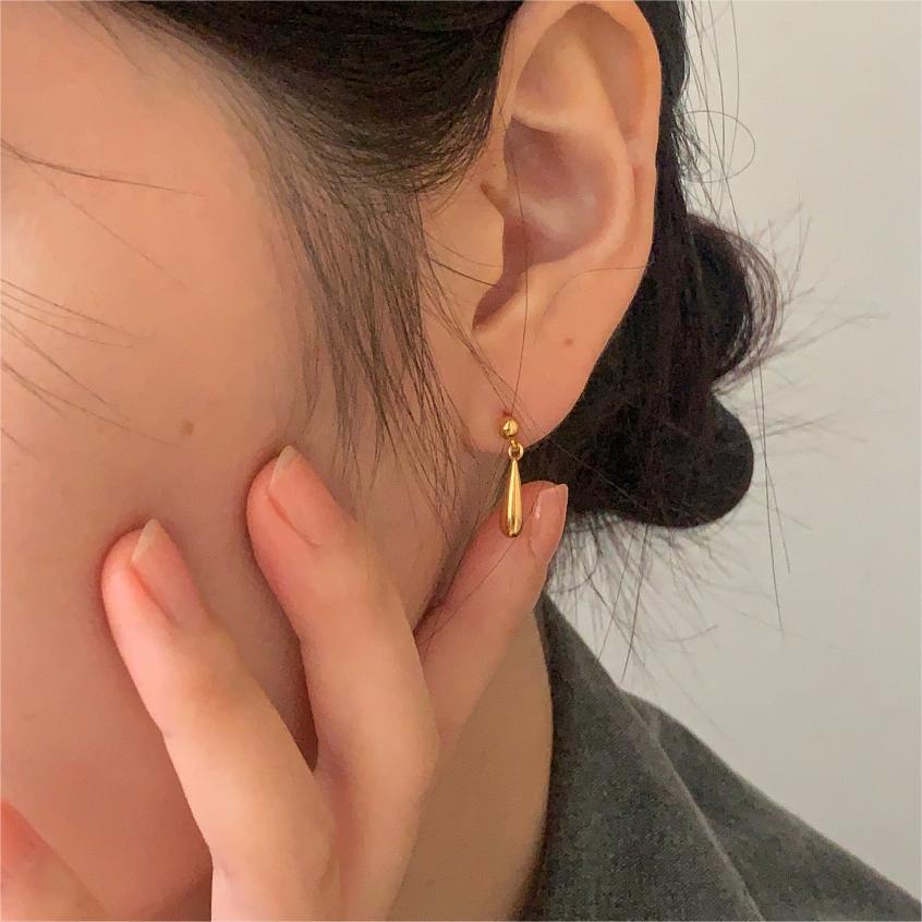 Pendientes Colgantes Geométricos Minimalistas en Plata de Ley 925 con Baño para Mujer