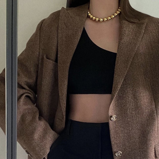 Set di collane con pendente geometrico stile vintage con perline in lega e finitura placcata su catena a serpente per donna