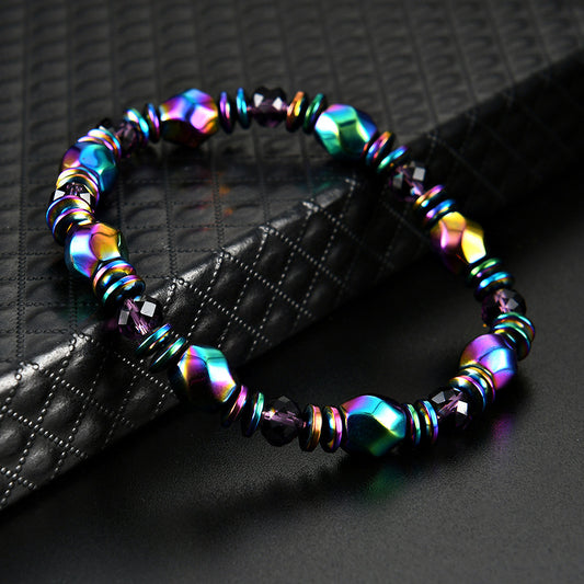 Sweet Geometric Hematite Magnetic Bracelet Unisex Handmade Woven Bangle