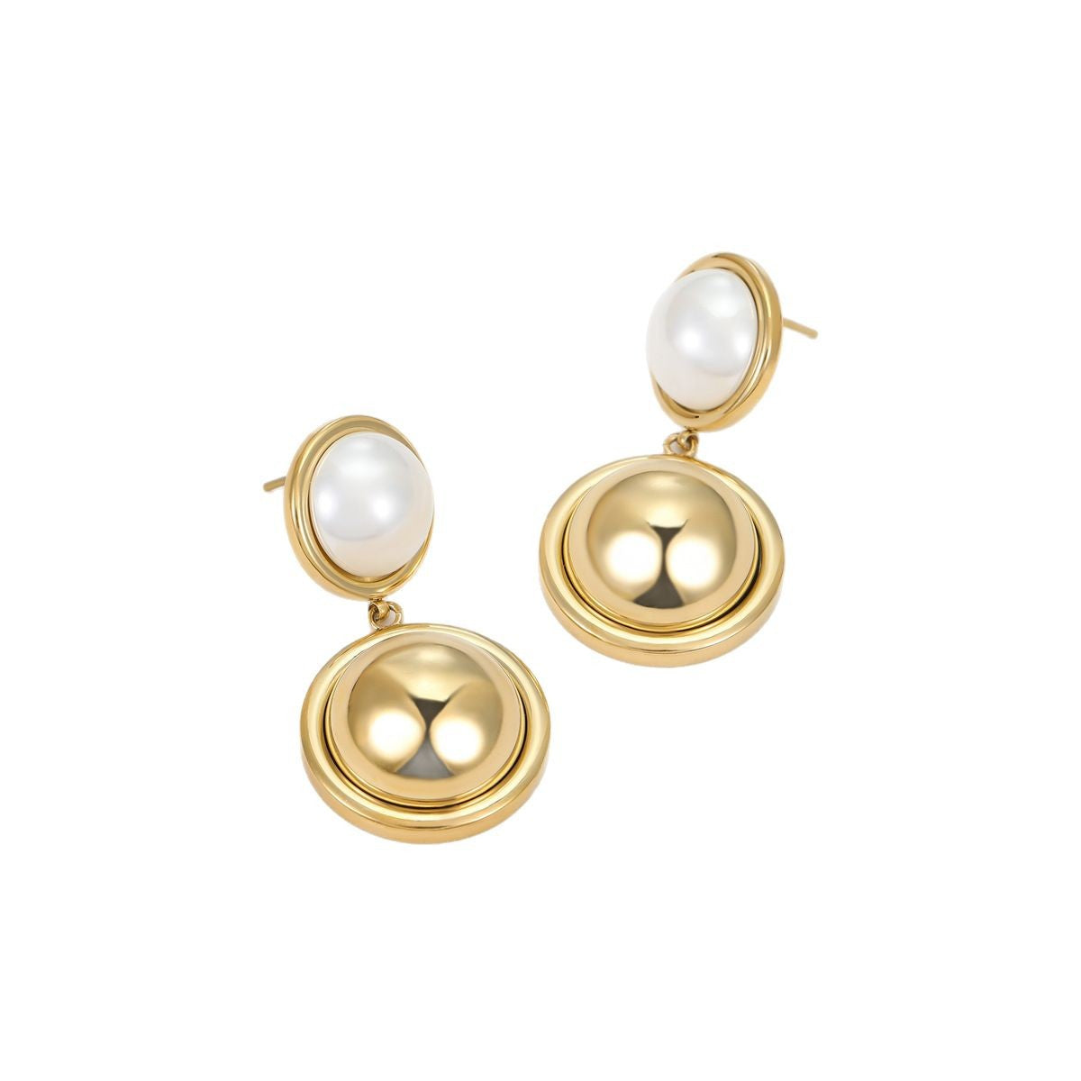 Fashion Minimalist Heart-Shaped Stainless Steel Earrings with 18K Gold Plating for Women