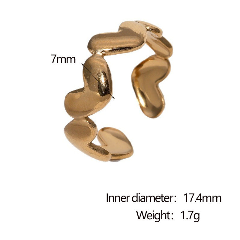 Anello Aperto Geometrico Minimalista Gioielli Moda da Donna in Acciaio Inossidabile Placcato Oro 18K