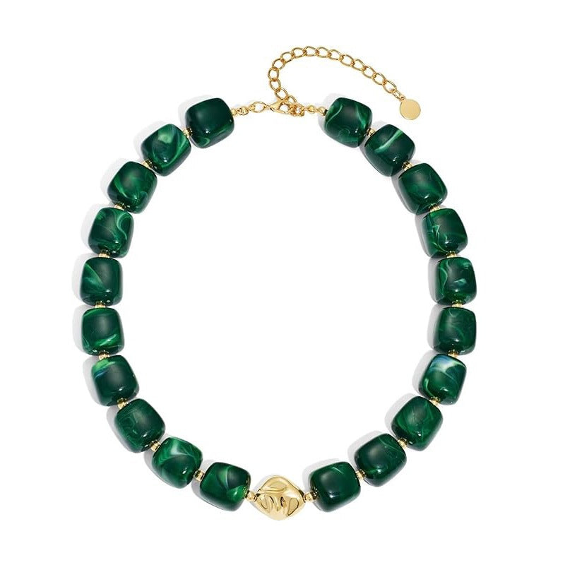Casual Geometric Resin Polished Necklace for Women