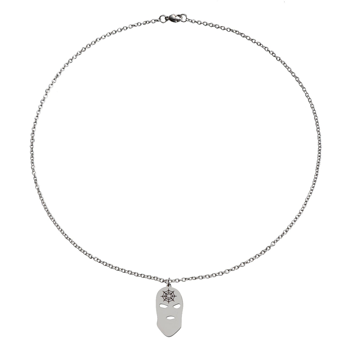 Minimalist Hollow Skull Pendant Necklace for Women with Plated Metal Chain and Geometric Design