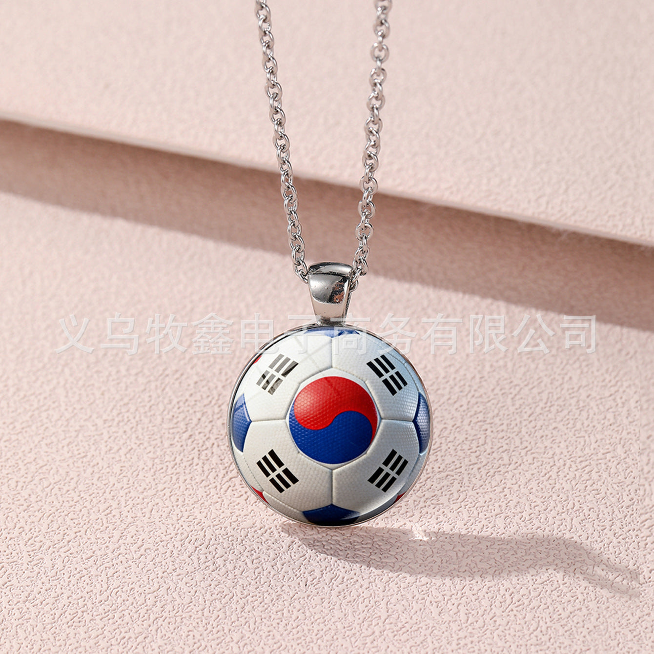 Geometric Cartoon Alloy Pendant Necklace Unisex World Cup Commemorative Jewelry