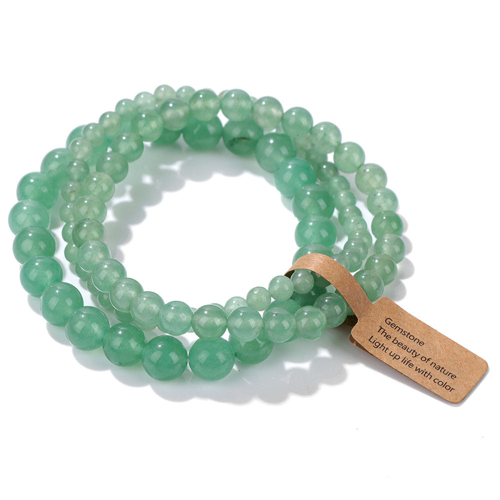 Vintage Minimalist Geometric Stone Beaded Stretch Bracelet Set Unisex Jewelry