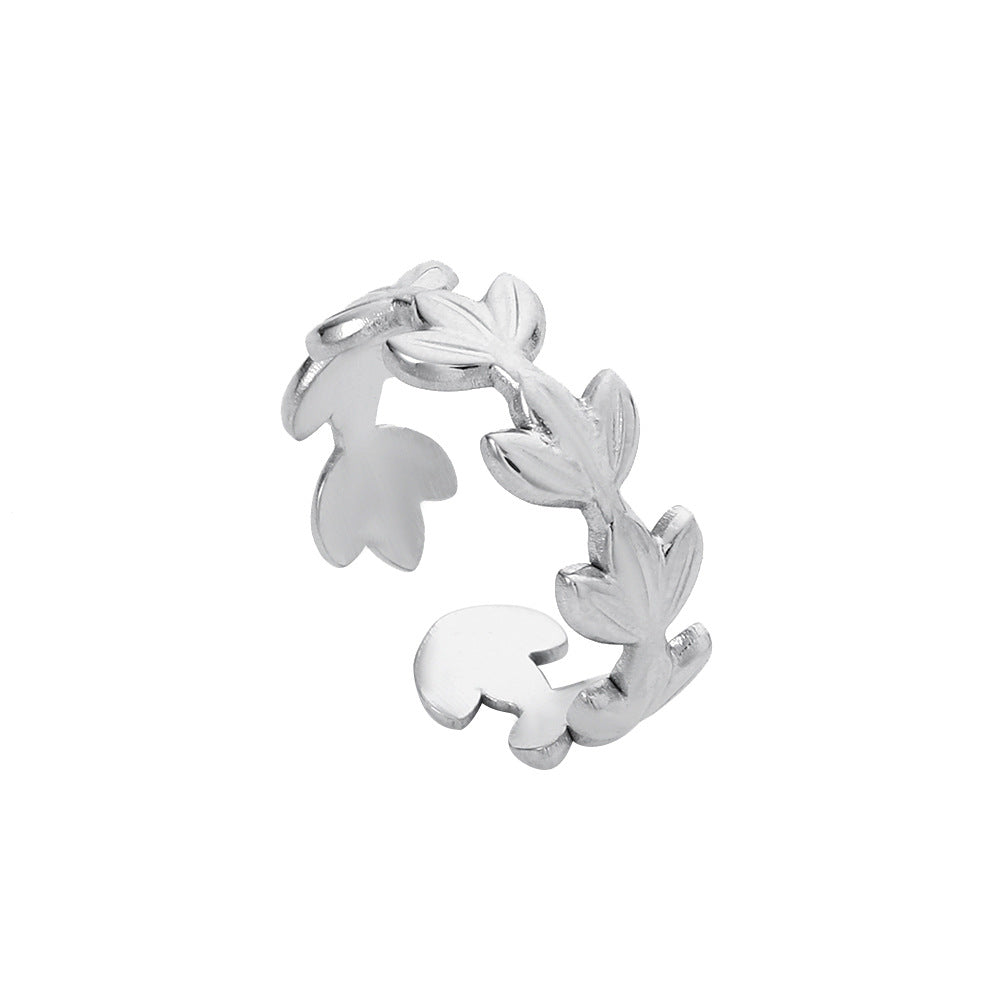 Geometric Plated Stainless Steel Ring Unisex