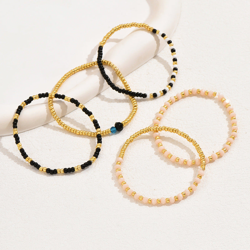 Bohemian Handmade Resin Beaded Bracelet Set for Women