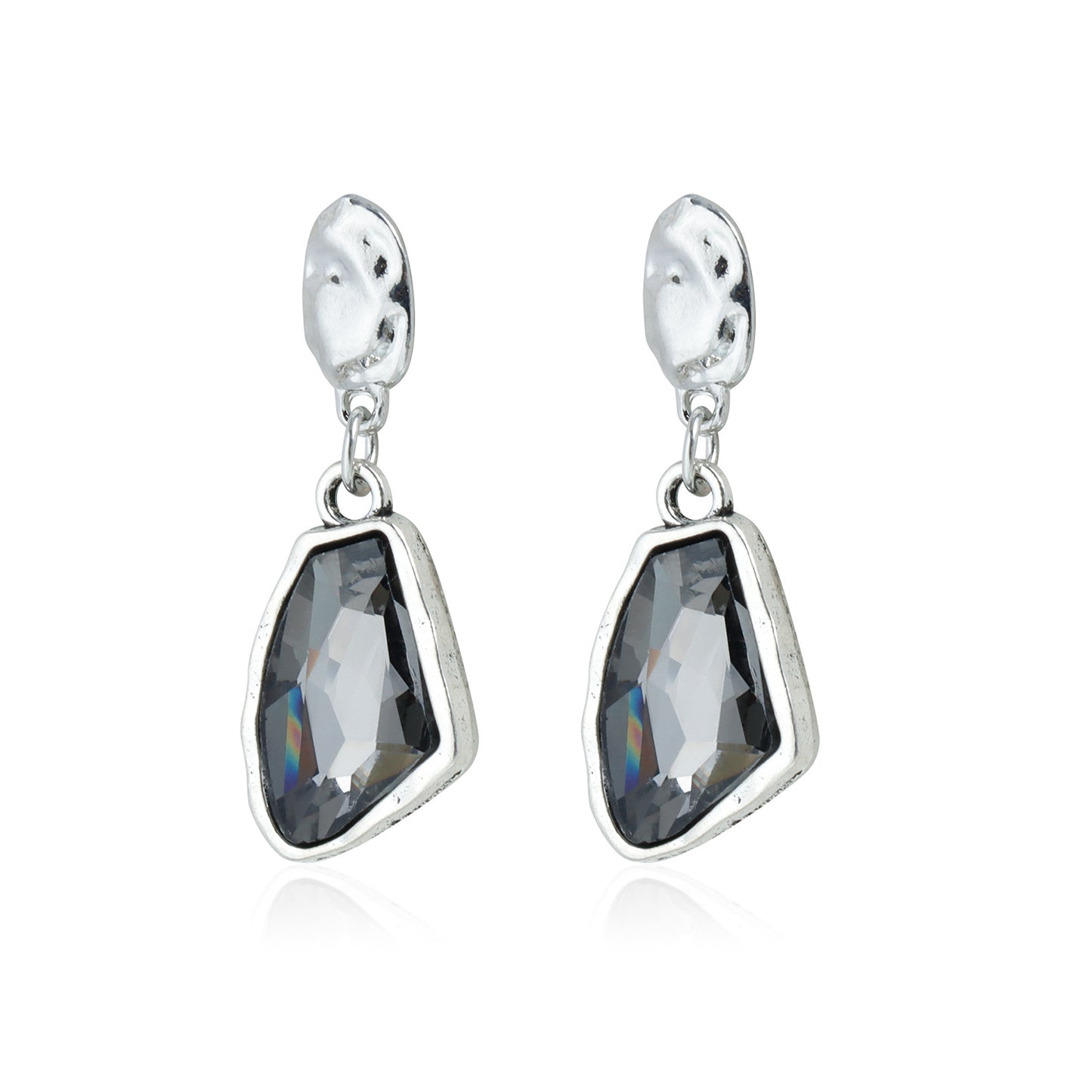 Minimalist Geometric Resin and Alloy Necklace Set with Dark Gray Crystal and Imitation Pearl