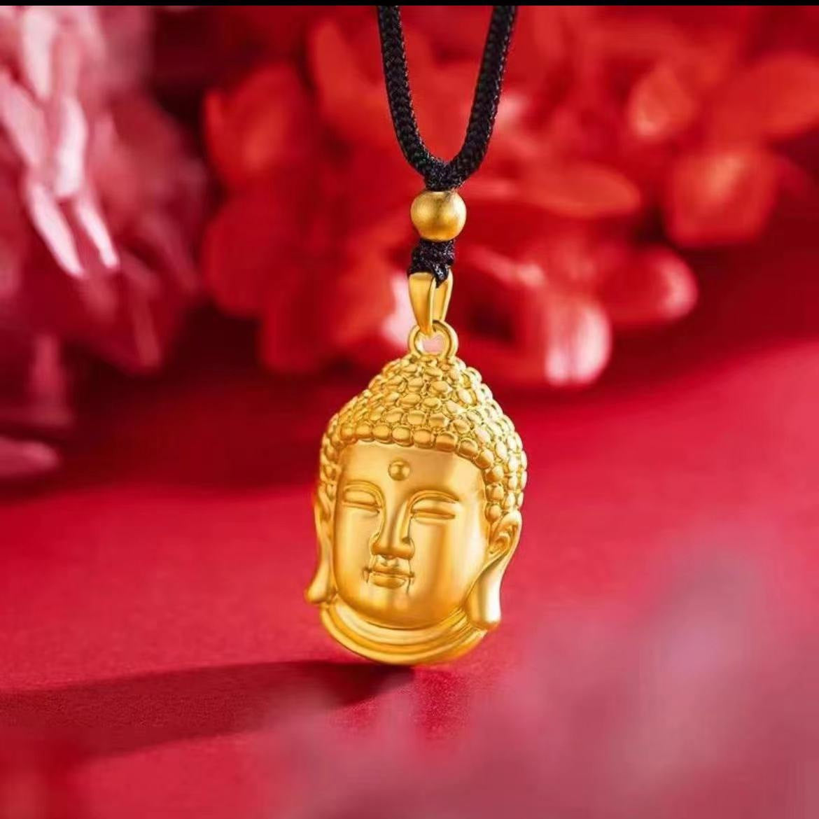 Collana con ciondolo a baccello di loto e zucca in stile etnico da donna con charm in rame placcato oro, dettaglio nappa, catena in cordino nero