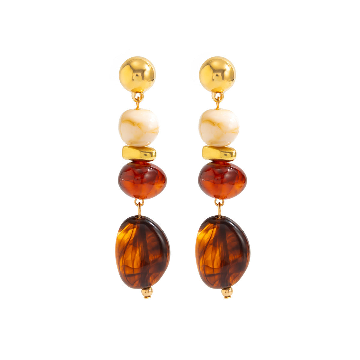 Vintage Bohemian Geometric Oval Gradient Resin Earrings for Women