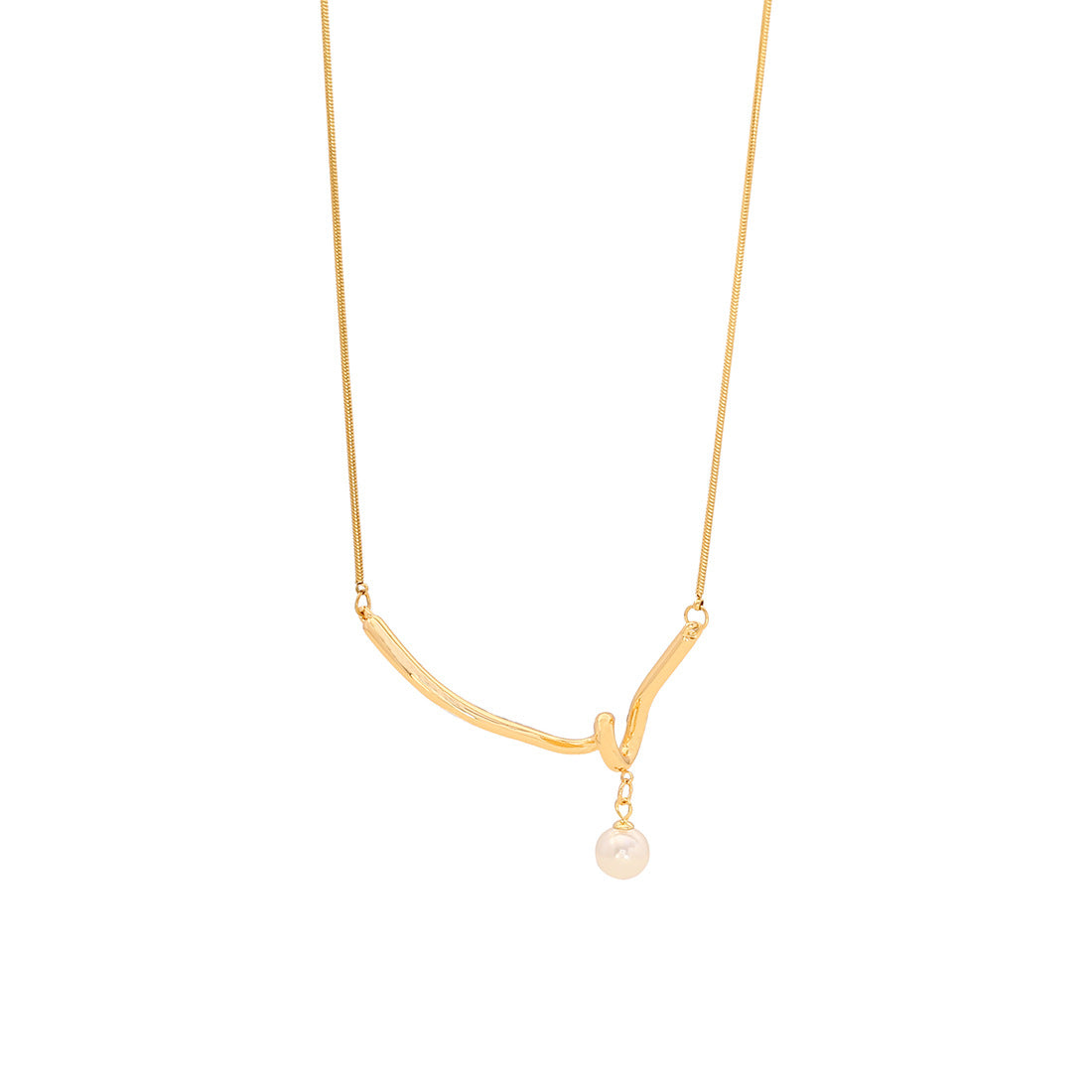 Collar de Cadena de Serpiente para Mujer, de Acero Inoxidable con Doble Capa Irregular Geométrica y Acabado Bañado