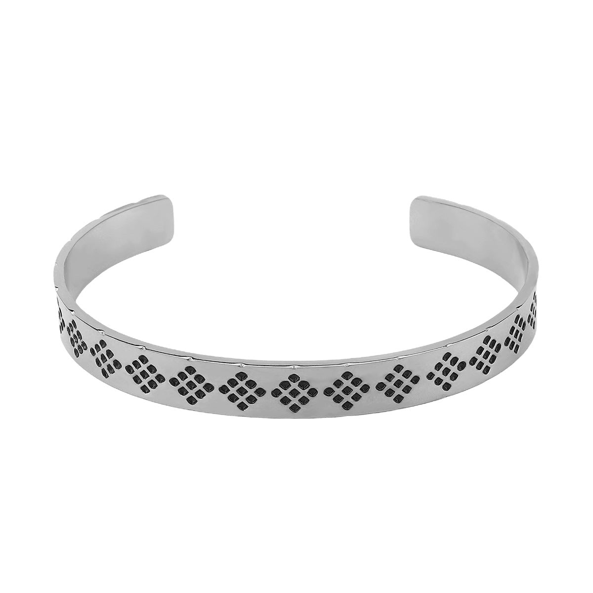 Bracciale da donna minimalista geometrico in acciaio inossidabile smaltato con polsino aperto