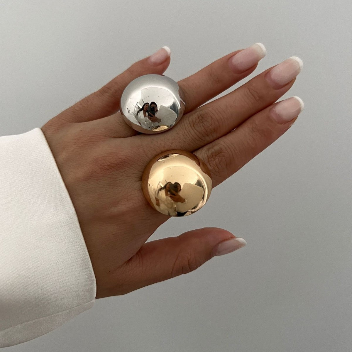 Minimalist Geometric Plated Alloy Ring for Women