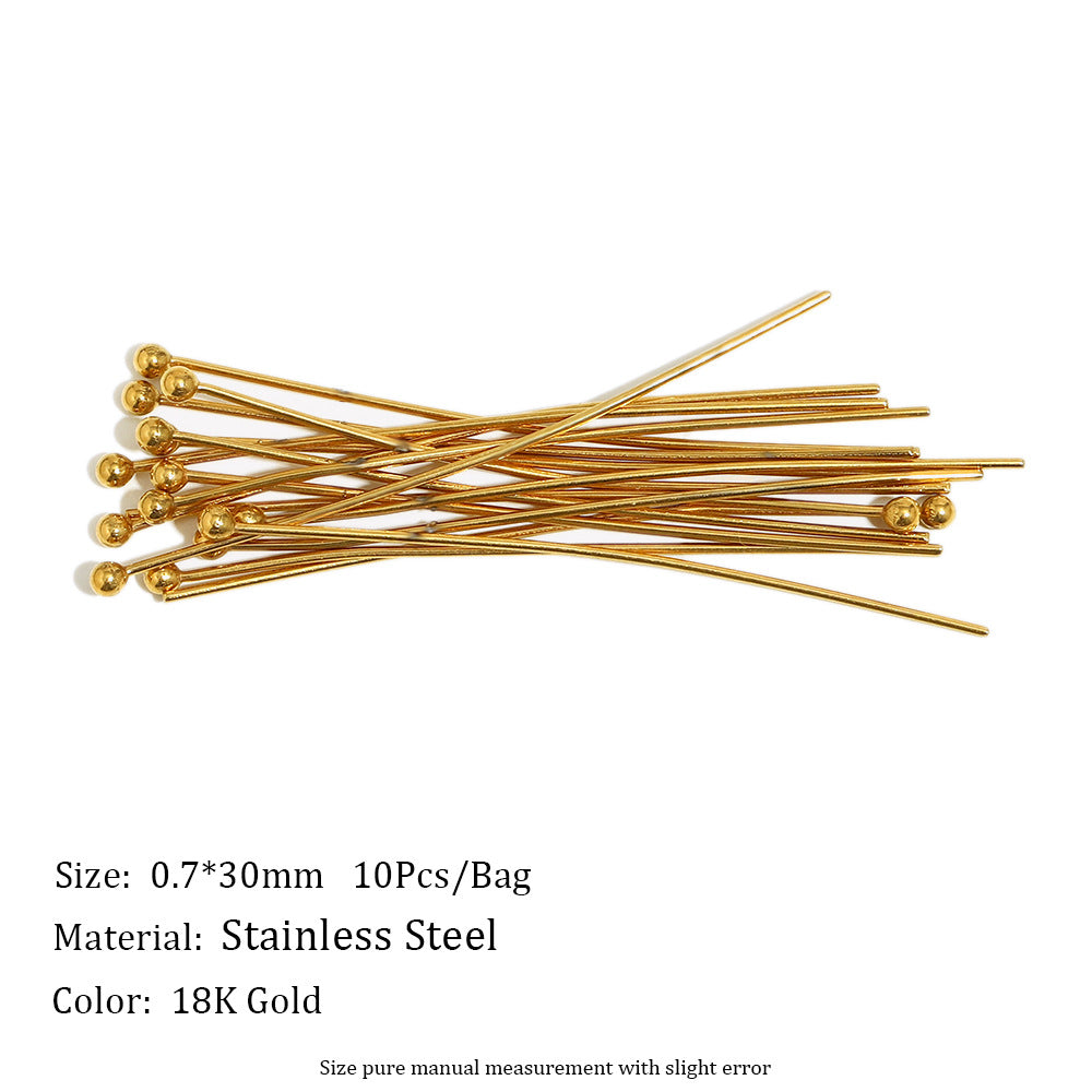 Minimalist Stainless Steel 18K Gold Plated Round DIY Charm Bar Findings
