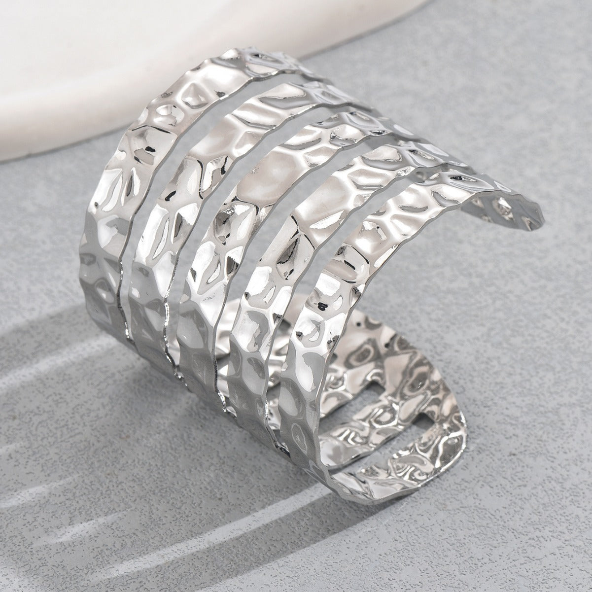 Minimalist Geometric C-Shaped Adjustable Bracelet for Women Made of Iron with Contemporary Fashion Design