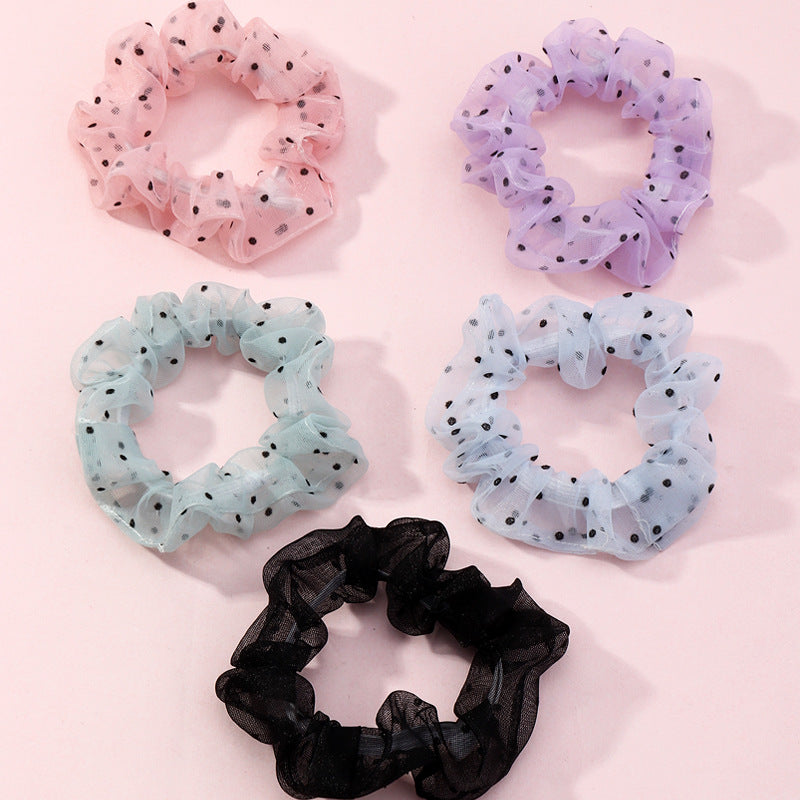 Elegante Fermacapelli Francese in Tulle con Fiocco Arricciato e Design a Coda di Cavallo Alta per Ragazze