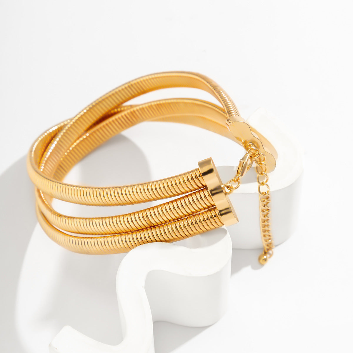 Minimalist Geometric Alloy Stainless Steel Snake Chain Choker Necklace for Women