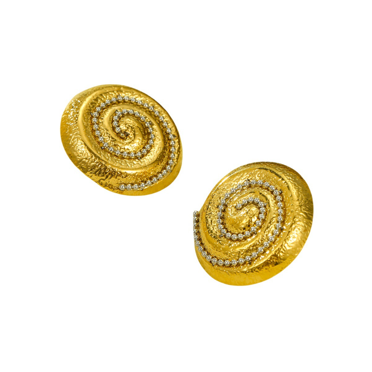 Orecchini a perno da donna a forma di conchiglia in acciaio inossidabile minimalisti con intarsio in zircone e finitura placcata