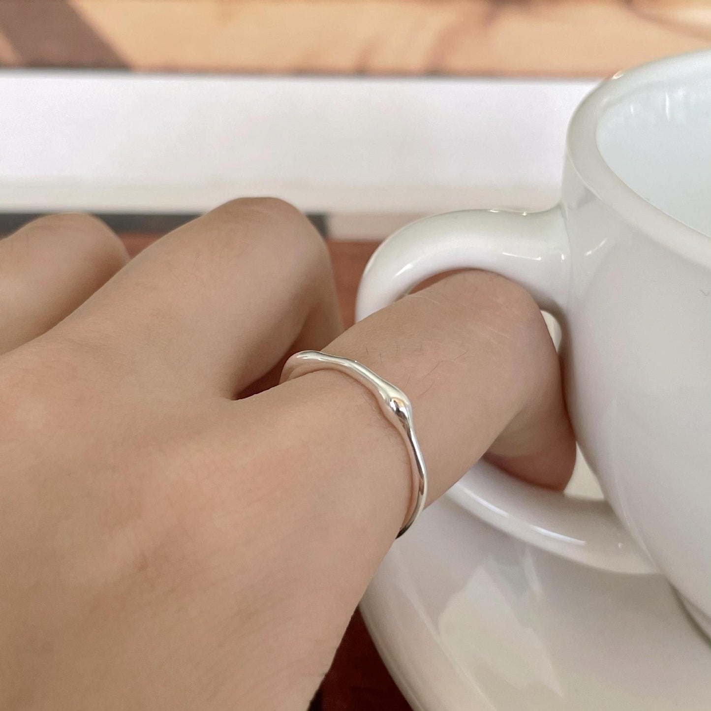 Minimalist 925 Sterling Silver Geometric Plated Ring