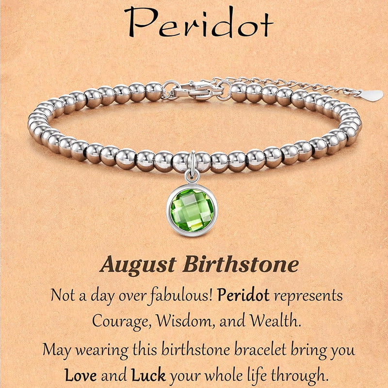 Fashion Elegant Geometric Round Plated Stainless Steel Bracelet for Women