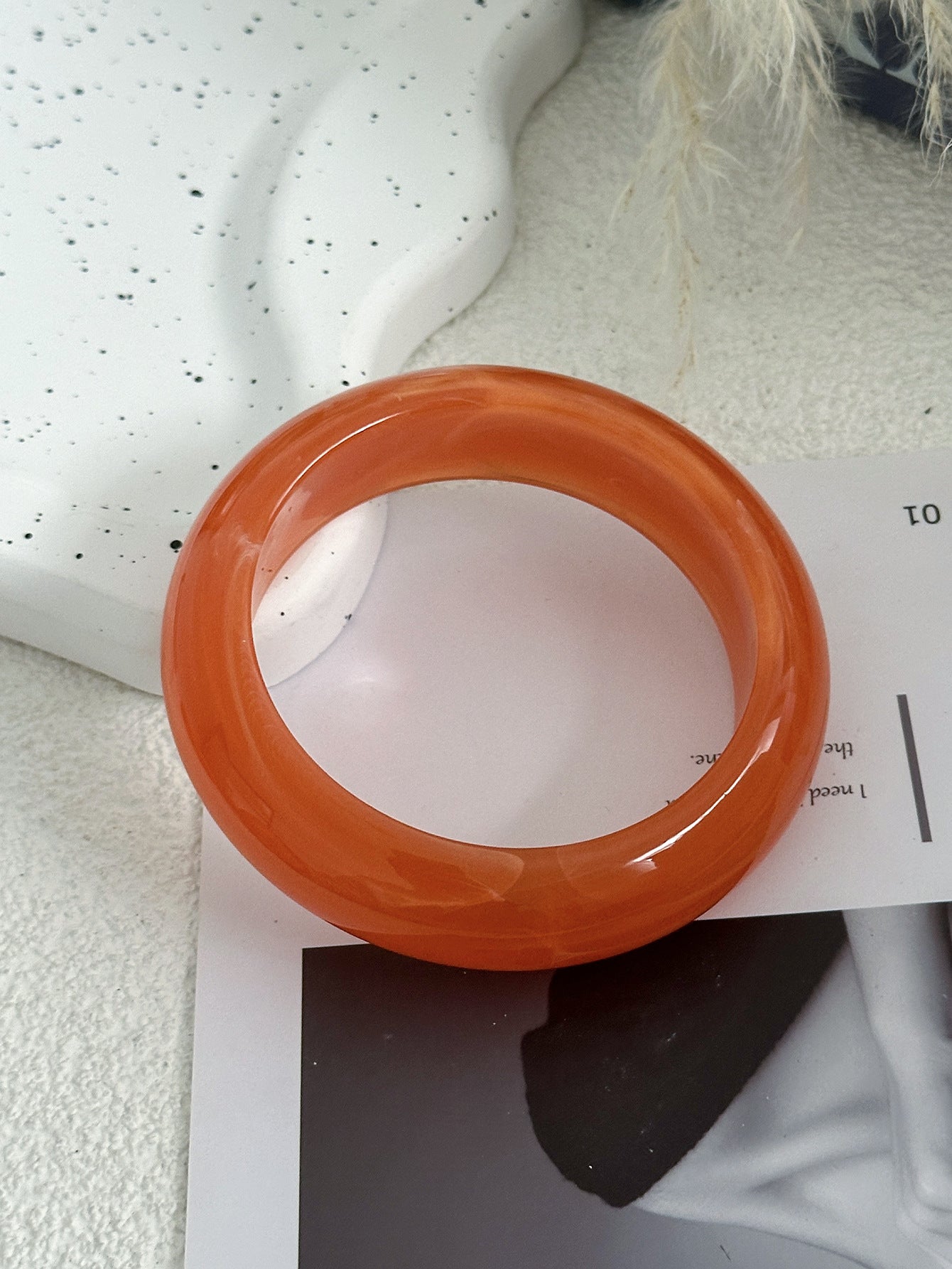 Bracciale rigido acrilico con olio a goccia geometrico rotondo vintage da donna