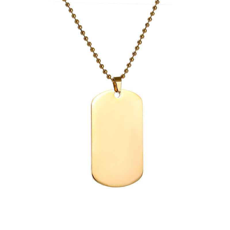 Collana unisex con ciondolo a piastrina per cane rettangolare geometrica personalizzata in acciaio al titanio
