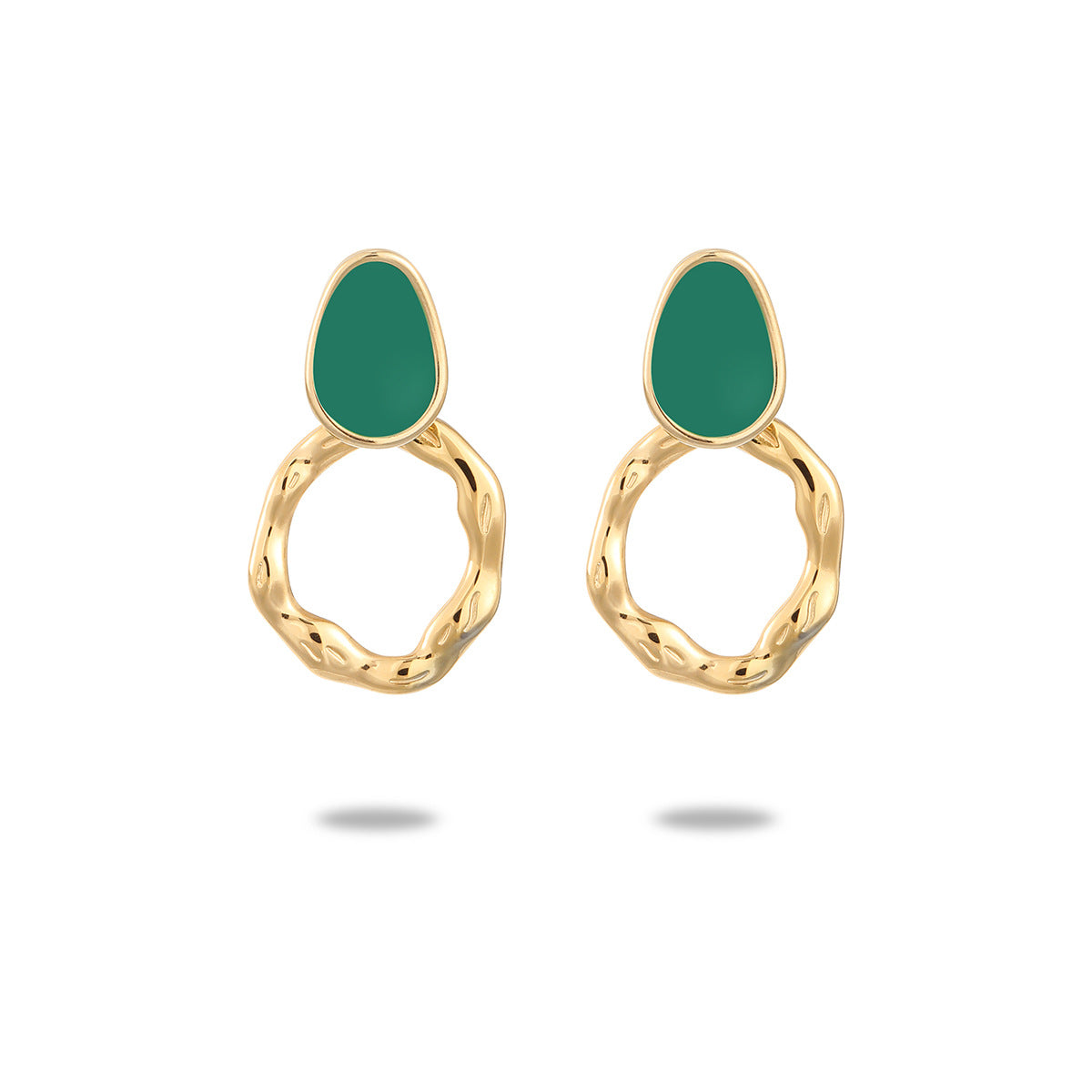 Pendientes de Acero Inoxidable de 18 quilates, Esmaltados, Geométricos, Irregulares, Estilo Vintage para Mujer